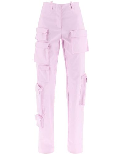 Off-White c/o Virgil Abloh Pantaloni cargo in gabardine bianco sporco - Rosa