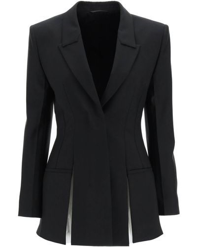 Givenchy Wool And Mohair Jacket With Contrast Inserts - Black