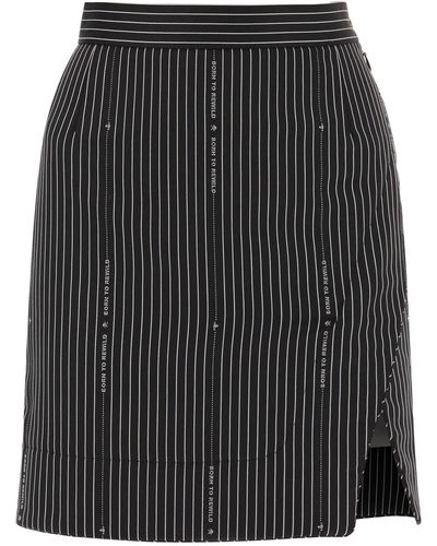 Vivienne Westwood 'rita' Wrap Mini Skirt With Pinstriped Motif - Black