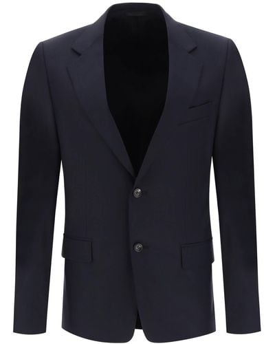 Lanvin Single Breasted Jacket In Light Wool - Blue
