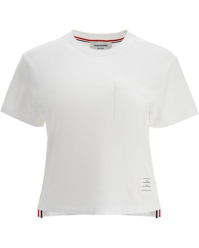 Thom Browne Boxy T-Shirt With Pocket - White