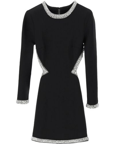 retroféte Naomi Jersey Mini Dress With Crystals - Black