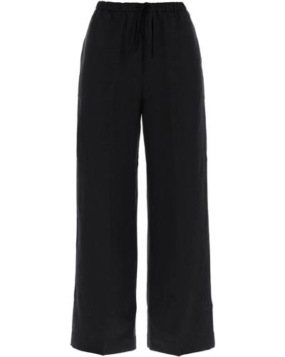 Totême Toteme Lightweight Linen And Viscose Trousers - Black