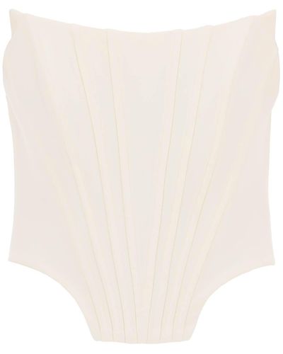 GIUSEPPE DI MORABITO Firefly Wool Bustier Top - White