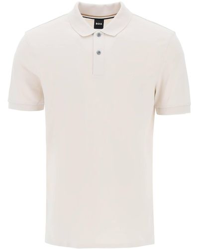 BOSS Short-Sleeved Pique Polo - White
