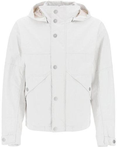Stone Island "Marina Raw Plated Linen Jacket With - White