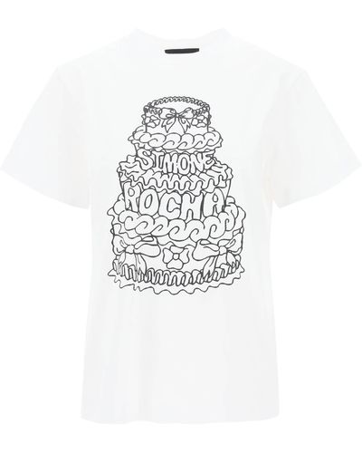 Simone Rocha T-shirt girocollo Cake - Bianco