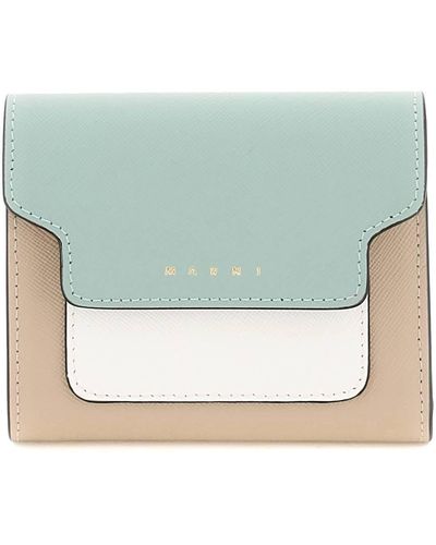 Marni Bi-fold Wallet With Flap - Blue