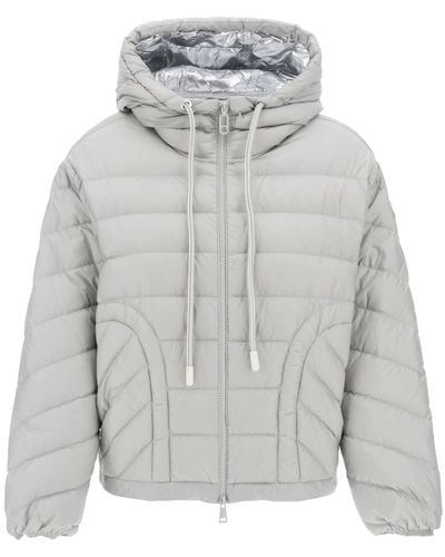Moncler Delfo Hooded Puffer Jacket - Gray