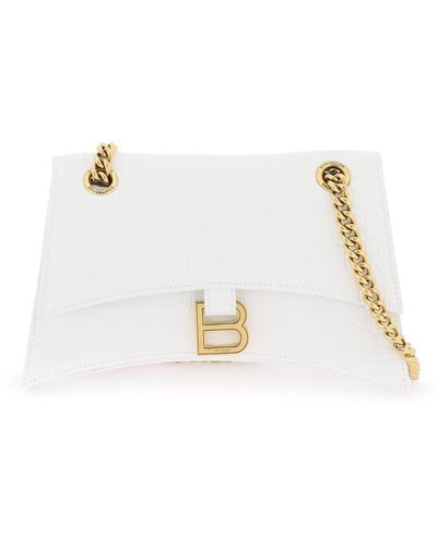 Balenciaga Crush Bag With Chain - White