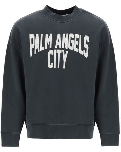 Palm Angels Pa City Crewneck Sweatshirt - Grey