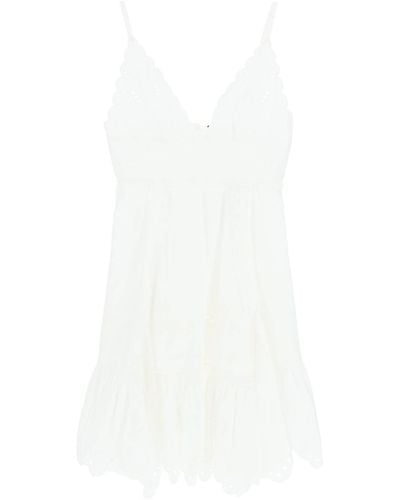 Weekend by Maxmara 'Alcuno' Scalloped Cotton Broderie Dress - White