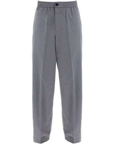 Ferragamo Lightweight Virgin Wool Tailored Trousers - Grey
