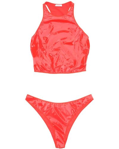 Oséree Oséree Latex Bikini Set - Red