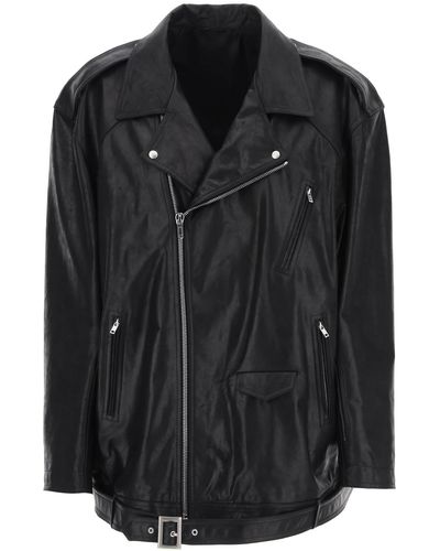 Rick Owens Jumbo Luke Stooges Leather Jacket - Black