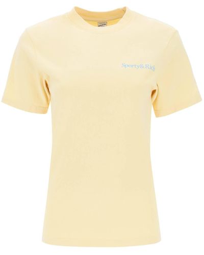 Sporty & Rich 'Health Is Wealth' T-Shirt - Yellow