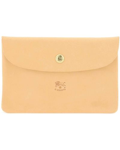 Women's clutch bag in leather color black – Il Bisonte