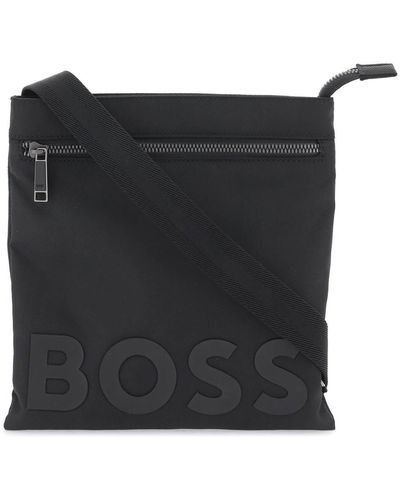 BOSS Recycled Material Crossbody Bag - Black