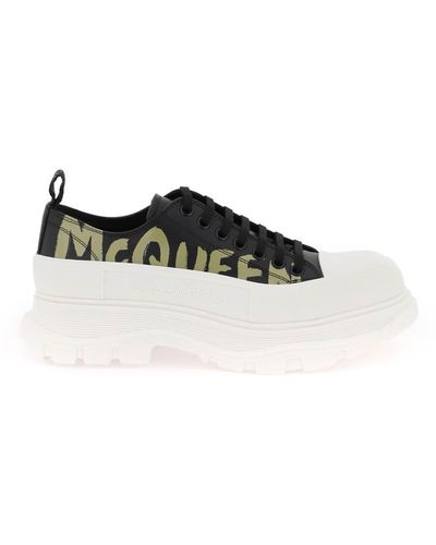 Alexander McQueen Tread Slick Sneakers With Graffiti Logo - Multicolour