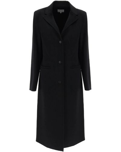 Loulou Studio Mill Long Coat In Wool And Cashmere - Black