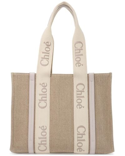 Chloé Woody Medium Tote Bag - Natural