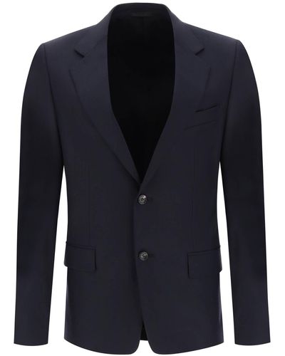 Lanvin Single Breasted Jacket In Light Wool - Blue