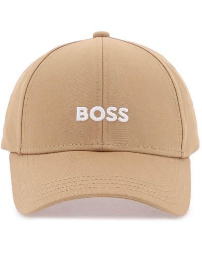 BOSS Baseball Cap With Embroidered Logo - Natural