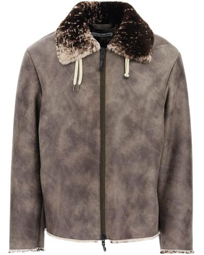 Acne Studios GIACCA IN SHEARLING AD EFFETTO VINTAGE - Marrone