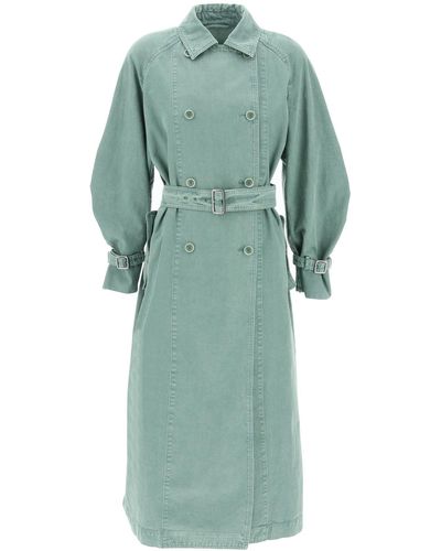 Max Mara "Oversized Canvas Trench - Green