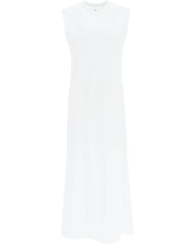 Y-3 3 Stripes Maxi Dress With Cut Out Detail - White