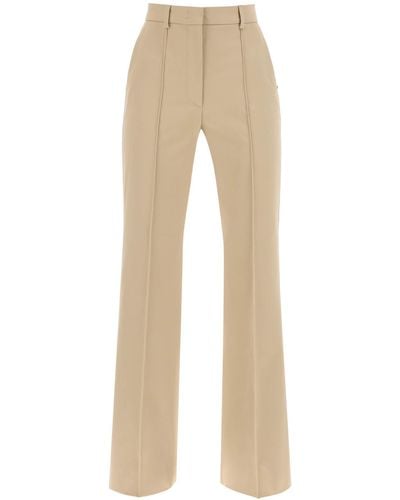 Sportmax Flared Trousers From Nor - Natural