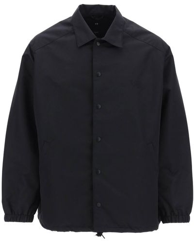 Y-3 Coach Jacket With Print And Patch - Black