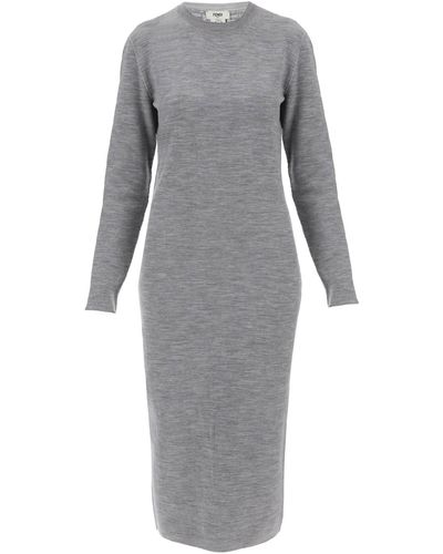 Fendi Reversible Knit Dress - Gray