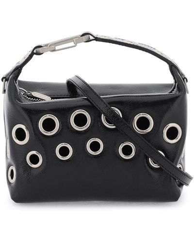 Era Eera Leather 'moonbag' With Metal Eyelets - Black