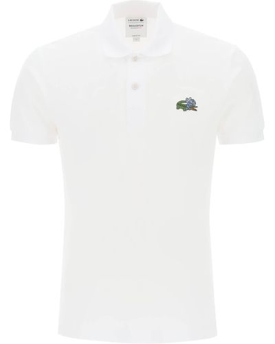 Lacoste Polo Netflix Stranger Things In Cotone Bio Classic Fit - Bianco