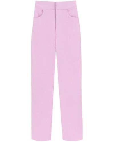 GIUSEPPE DI MORABITO Wide-Leg Trousers With Crystals - Pink