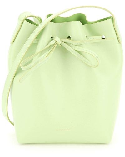 Mansur Gavriel Leather Mini Bucket Bag - Green