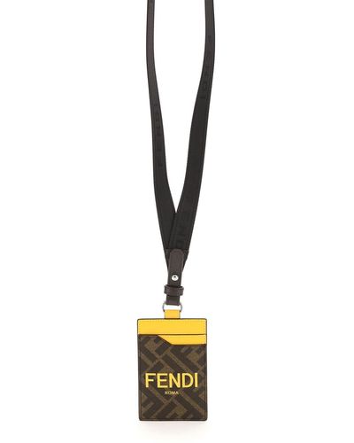 Fendi Card Holder With Strap - Metallic