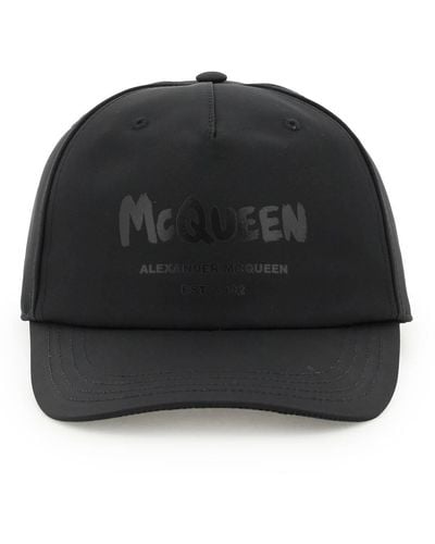 Alexander McQueen 'mcqueen Graffiti' Baseball Hat - Black