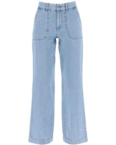 A.P.C. 'seaside' Jeans With Wide Leg - Blue