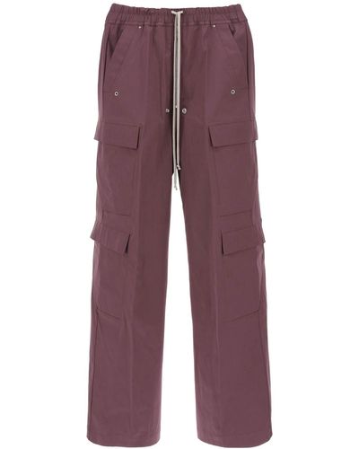 Rick Owens Heavy Poplin Cargo Belas Trousers - Purple