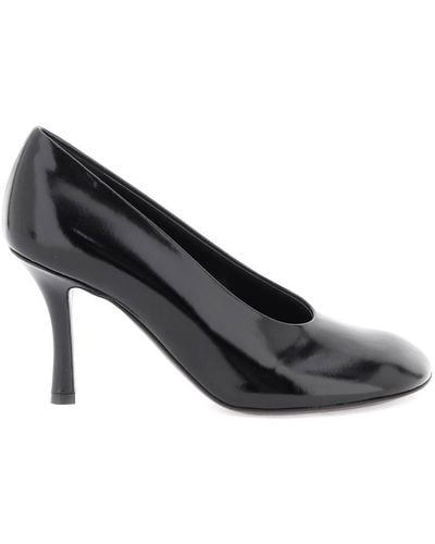 Burberry Glossy Leather Baby Pumps - Black