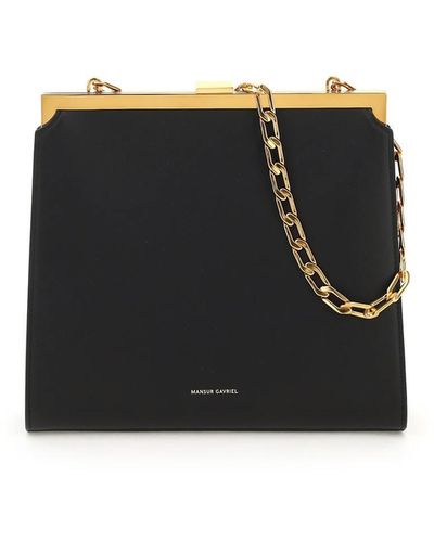 Mansur Gavriel Leather Chain Elegant Bag - Black