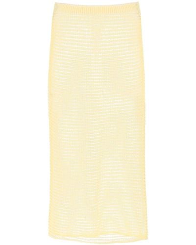 Paloma Wool "Knitted Midi Skirt With Perfor - Yellow