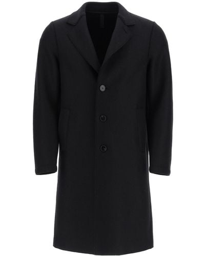 Harris Wharf London Boxy Coat In Pressed Wool - Black