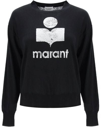 Isabel Marant Isabel Marant Etoile Klowia T-shirt With Metallic Logo Print - Black