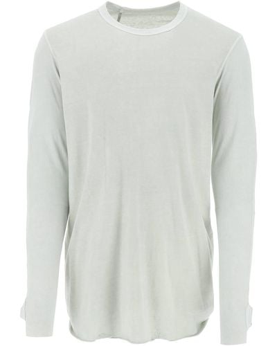 Boris Bidjan Saberi Long-Sleeved Cotton T-Shirt - White