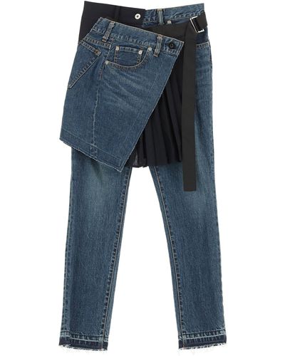 Sacai Jeans With Skirt - Blue