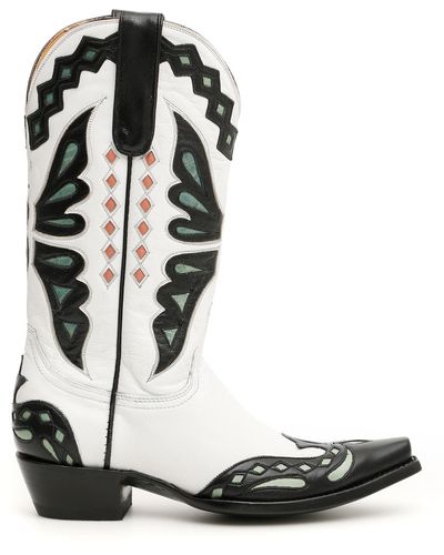 Jessie Western Butterfly Cowboy Boots - Black