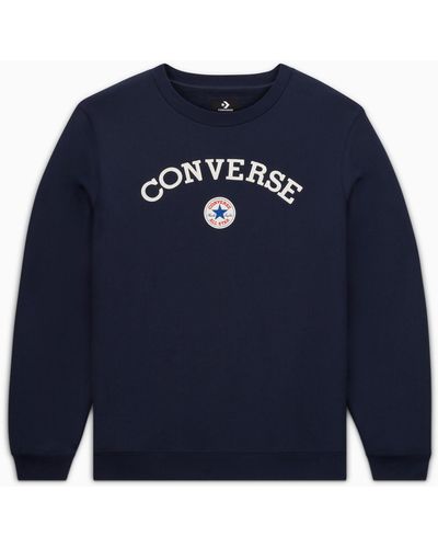 Converse Archive Graphic Embroidered Crew Sweatshirt - Blau